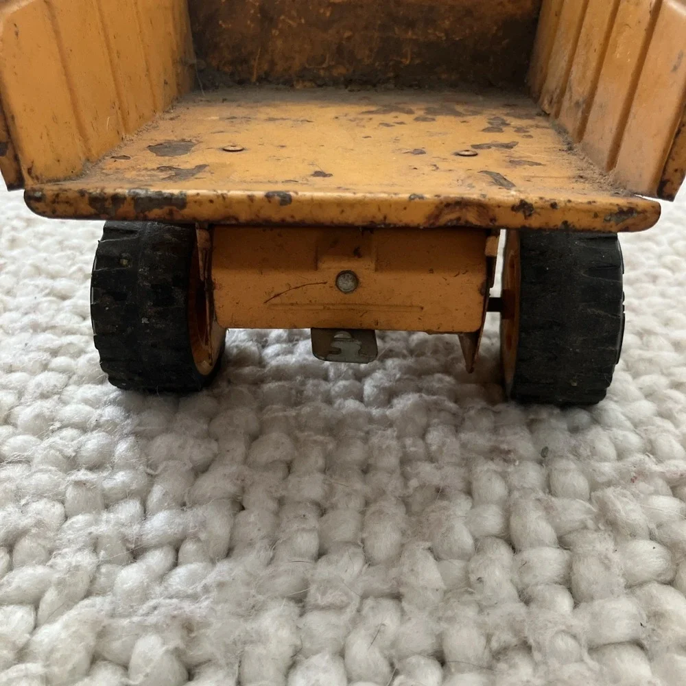 Vintage‎ Tonka Dump Truck With Trailer 1960's Pressed Steel Yellow Distressed